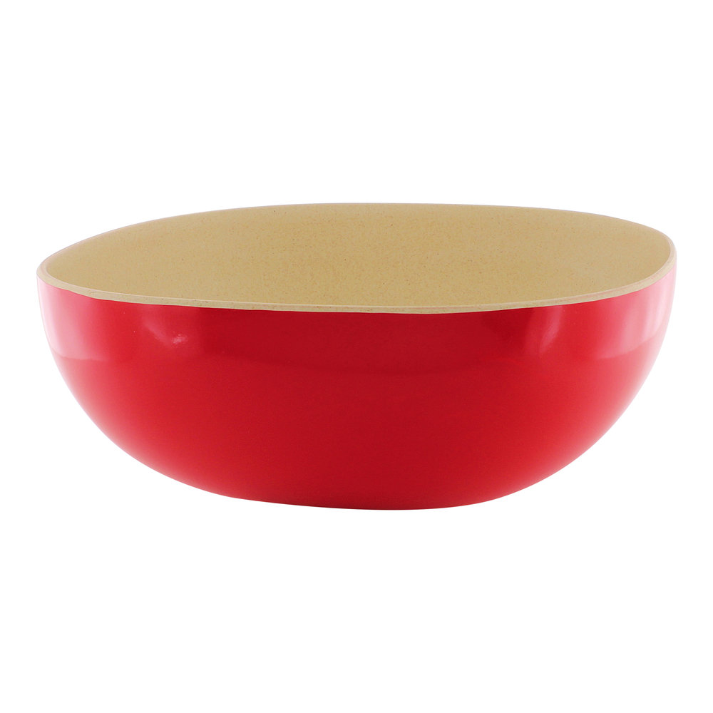 Large Vintage Ivy Red Bamboo Bowl